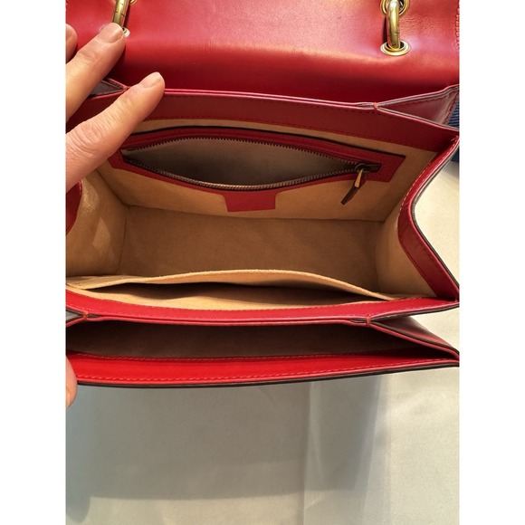 GUCCI Queen Margaret Hand Shoulder Bag Turnlock Leather White Red Blue Pink - Picture 13 of 16